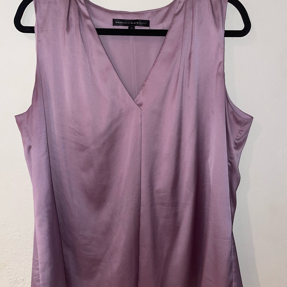 White House Black Market Satin Lilac Blouse 14
